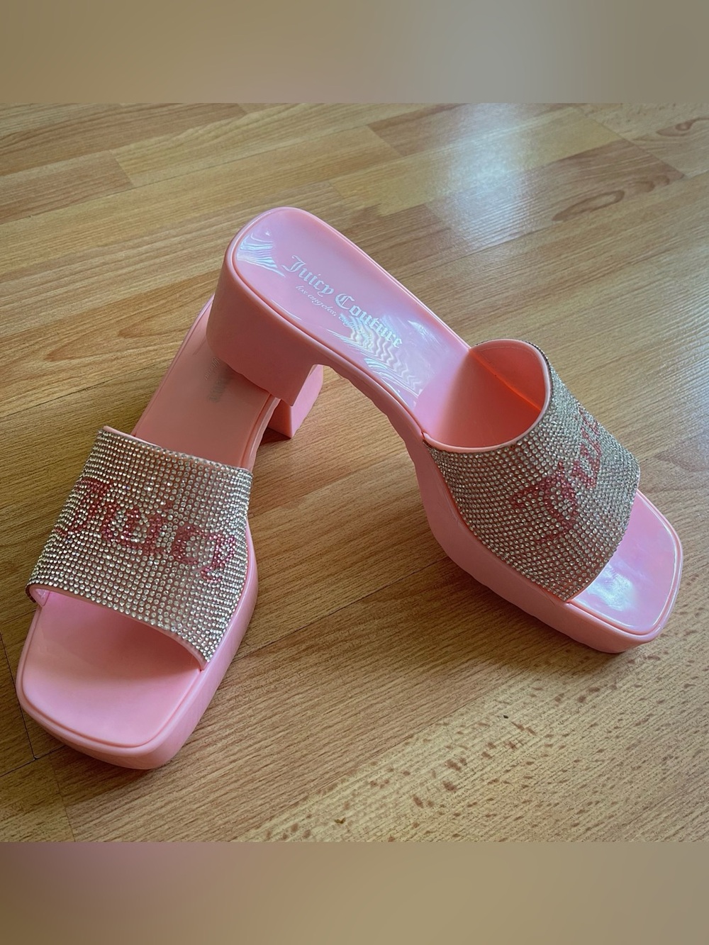Juicy Couture Pink Crystal Mules